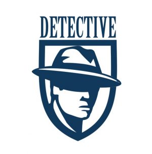 Detective agency logo. Abstract men in hats.